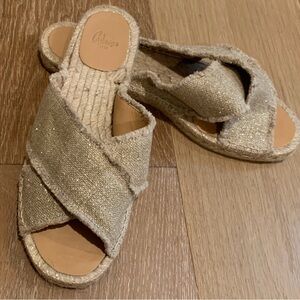 Castaner Palmera Slide Sandal Lt Gold Tan EU 40